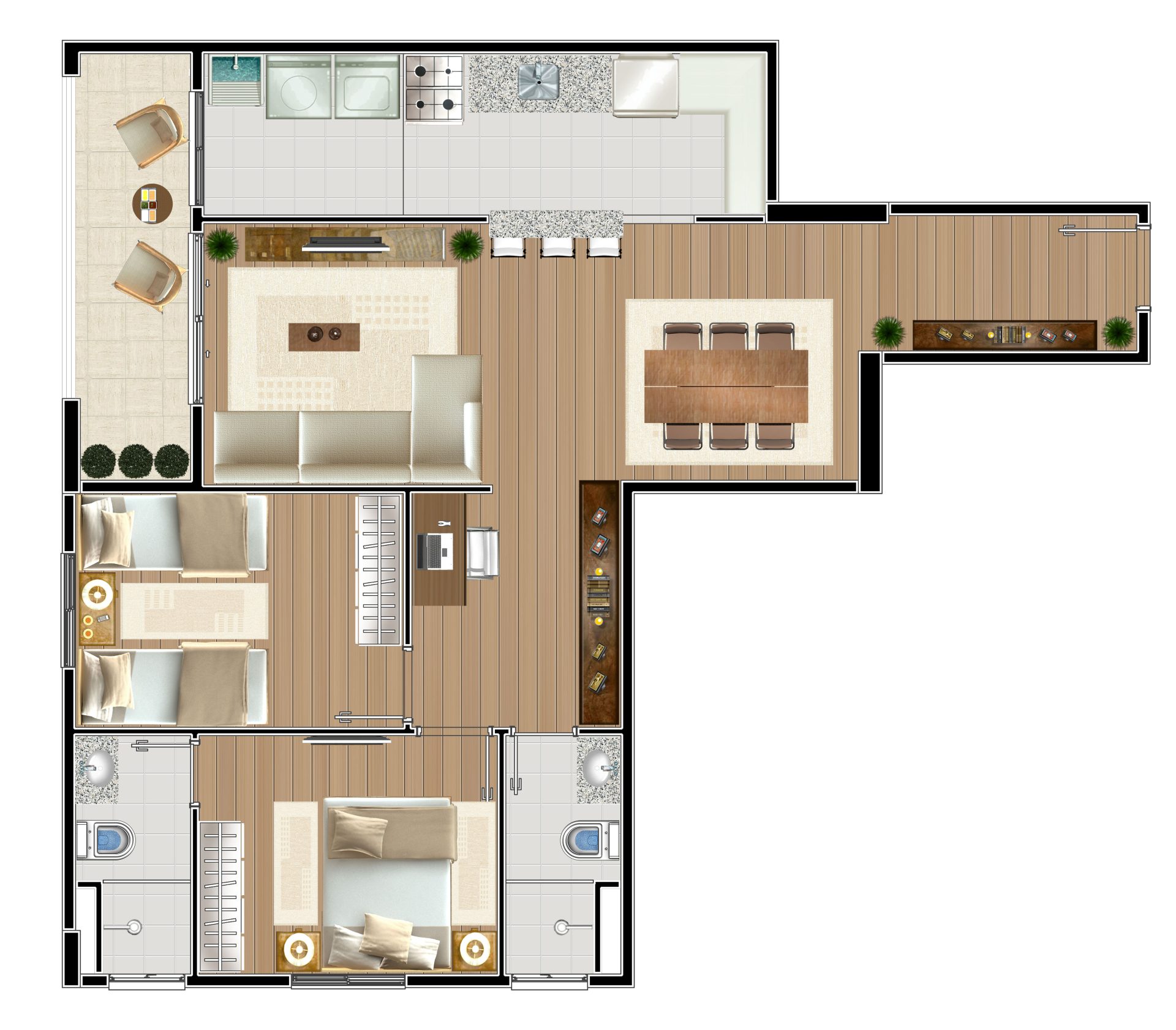 Planta tipo 1 do prédio Anhembi