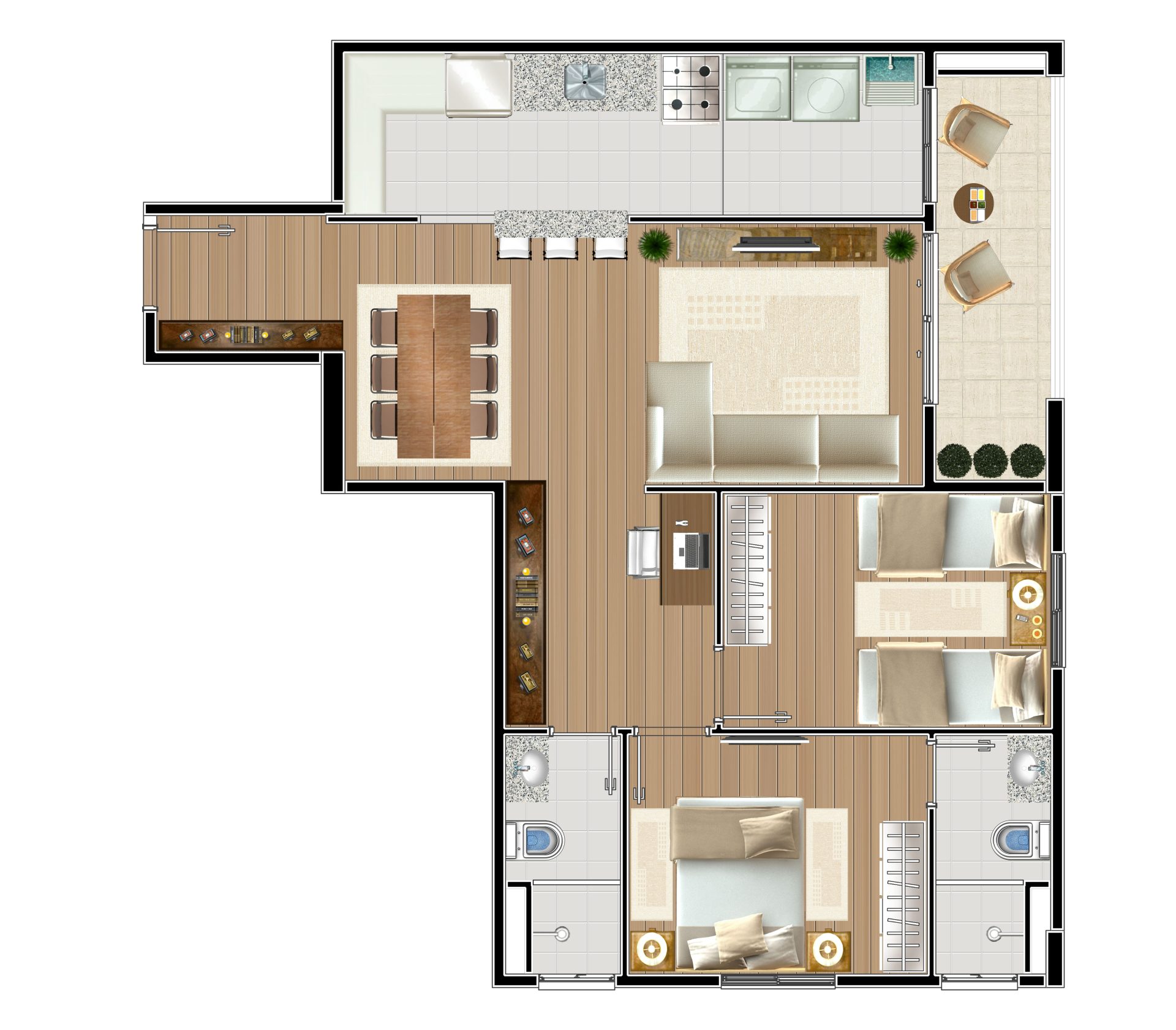 Planta tipo 2 do prédio Anhembi