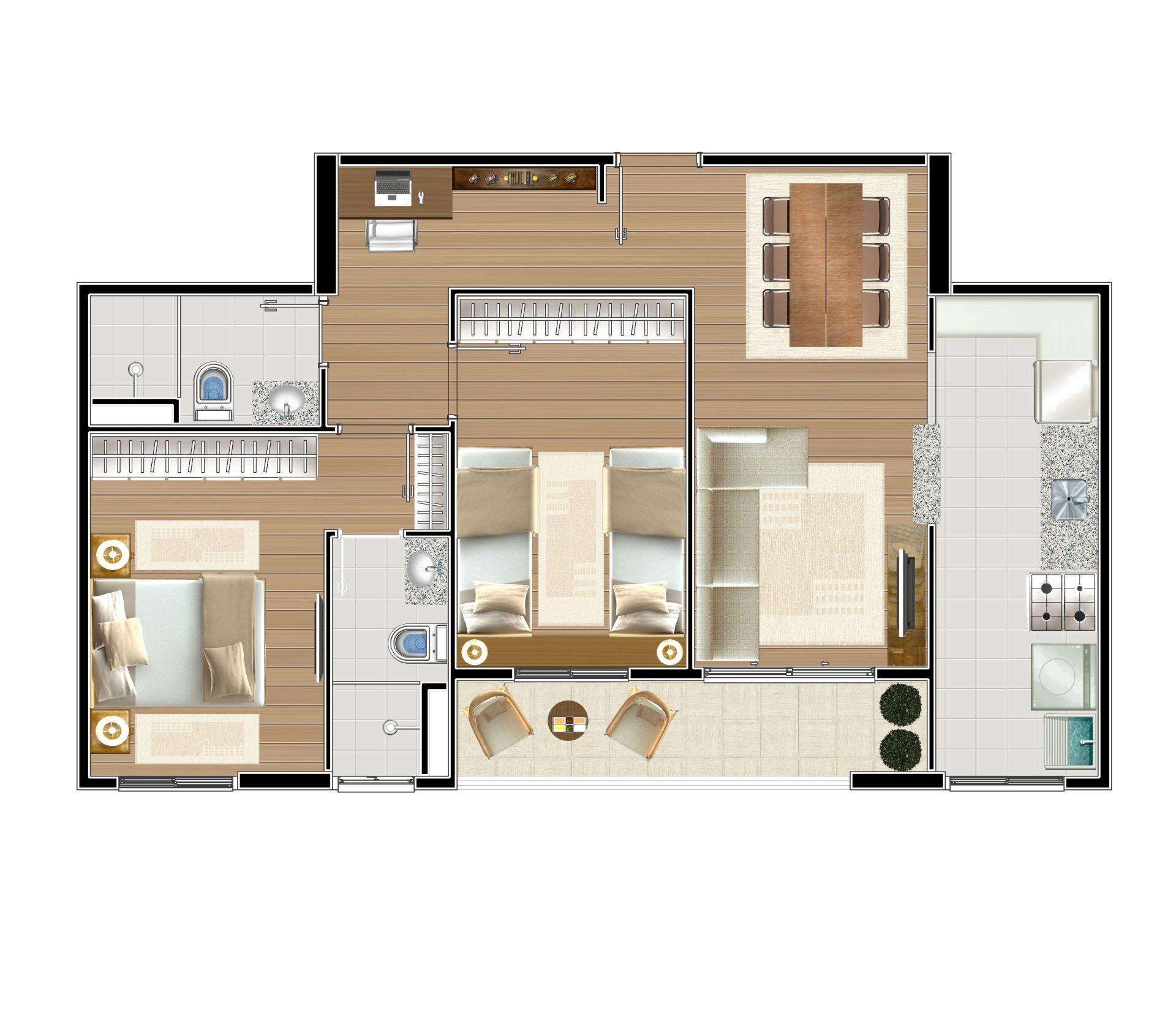 Planta tipo 3 do prédio Anhembi